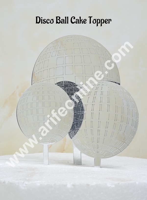 CAKE DECOR™ 6 inch Acrylic Disco Ball Cake Topper Cake Decoration Dessert Decoration (SBMT-6040)