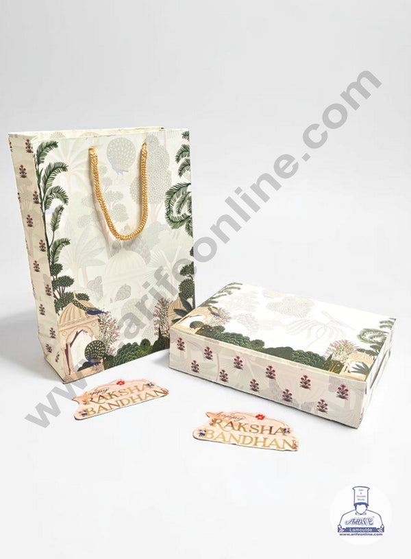 Festive 4 Pieces Rakhi Combo Set Gift Bag | Chocolate Box (Theme - 01) - CAKE DECOR™