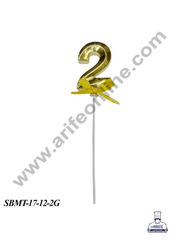 CAKE DECOR™ Plastic 3D Style 2 Number Cake Topper - 1 Piece