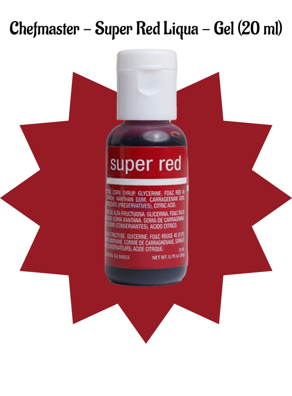 Chefmaster Liqua-Gel Super Red .70 oz Food Color (20 ml)