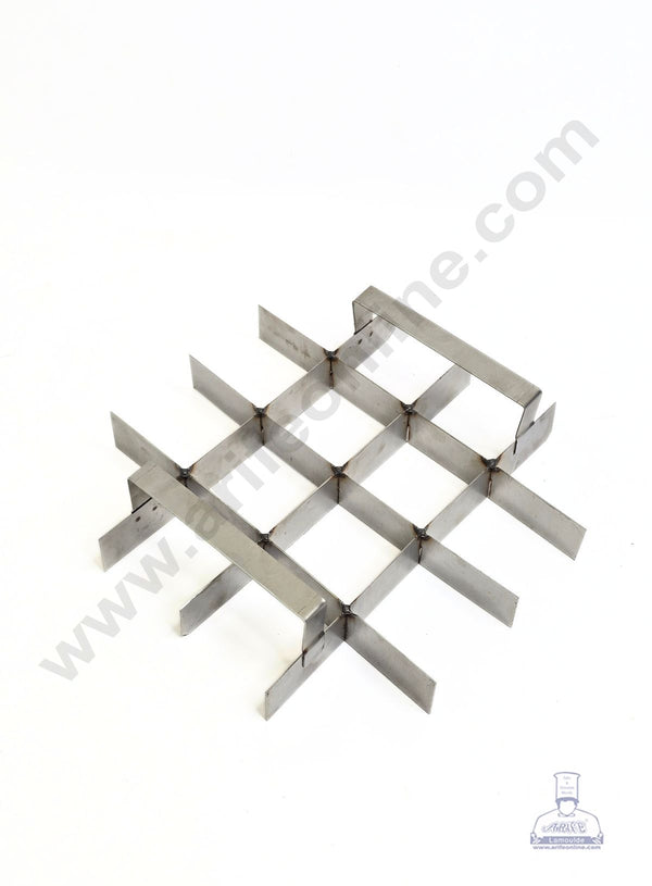 8 Inch Stainless Steel Brownie Cutter – 4x4 Grid Insert for 8x8x2 Inch Square Aluminum Mould - CAKE DECOR™