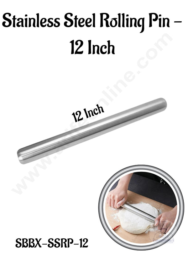 CAKE DECOR™  Adjustable Stainless Steel Rolling Pin | 12 Inch | SBBX-SSRP-12 | 1 Piece