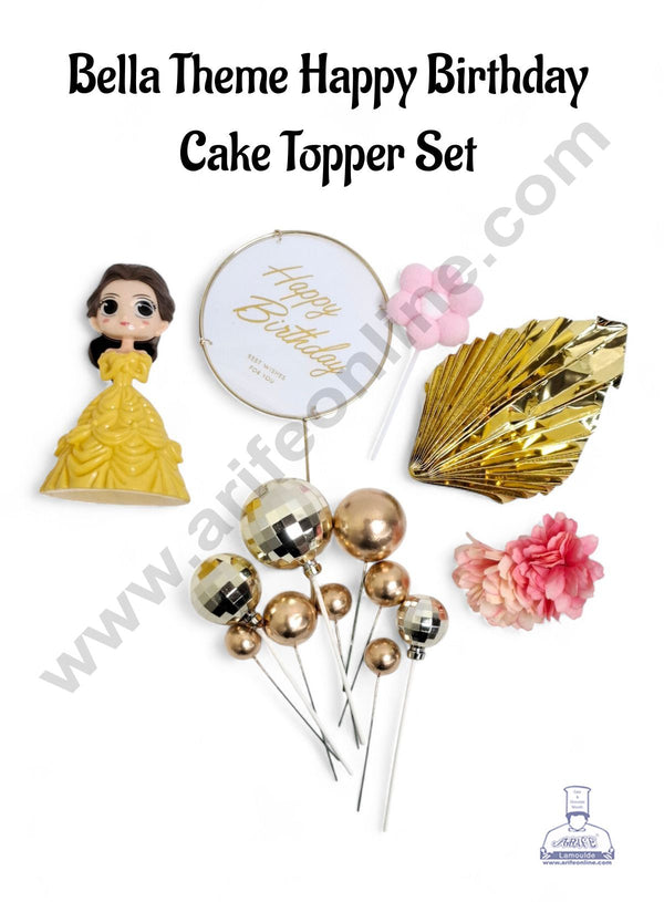 Bella Theme Happy Birthday Cake Topper Set - CAKE DECOR™