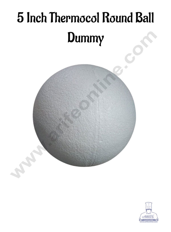 5 Inch Thermocol Round Ball Dummy | Styrofoam Ball Dummy - 1 pc - CAKE DECOR™