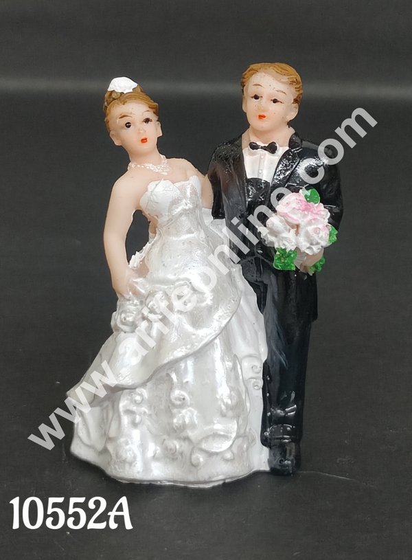 CAKE DECOR™ 1 Pcs Wedding Couple Ceramic Figure Cake Topper Decorations (SBCT-10552A-R)