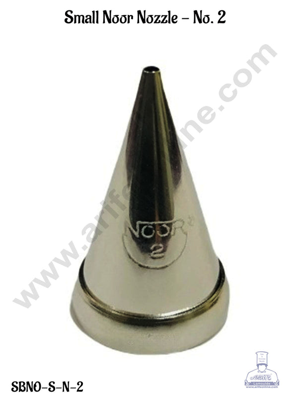 CAKE DECOR™ Small Noor Icing Tip Nozzle No. 2 Shape Icing Nozzle with Collar Ring | Piping Steel Nozzle