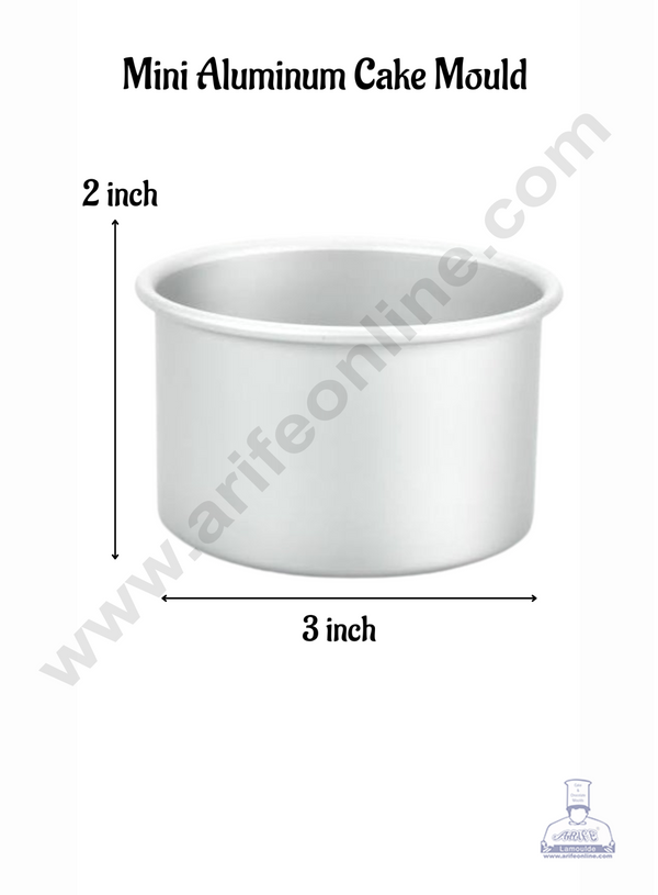 Round Aluminum Bento Cake Mould 3 x 2 inch - CAKE DECOR™