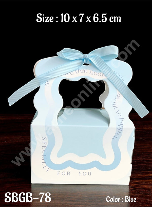 CAKE DECOR™ Goodie Bag For Hampers | Chocolate Box Hamper Box 10 Pcs Pack - Blue SBGB-78-B