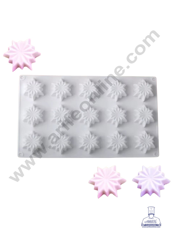 CAKE DECOR™  15-Cavity Star Flower Silicone Chocolate Mold-G420