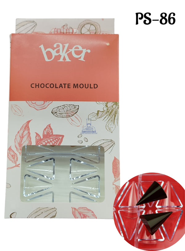 CAKE DECOR™ Small Bakers 20-Cavity Polycarbonate Pyramid Chocolate Mold |SBPS-86|1 Piece|