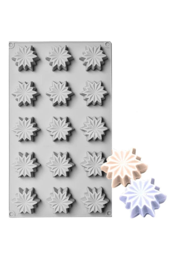 CAKE DECOR™  15-Cavity Star Flower Silicone Chocolate Mold-G420