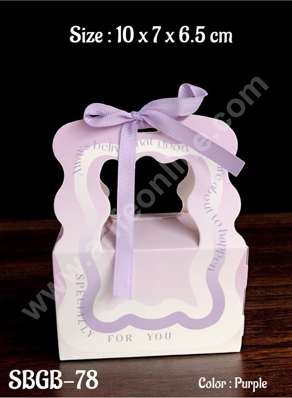 CAKE DECOR™ Goodie Bag For Hampers | Chocolate Box Hamper Box 10 Pcs Pack - Purple SBGB-78-Pr