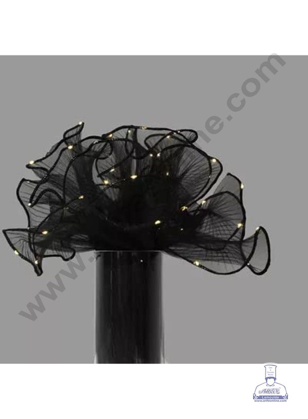 Black Wrinkled with LED Flower Wave Wrapping Mesh - CAKE DECOR™