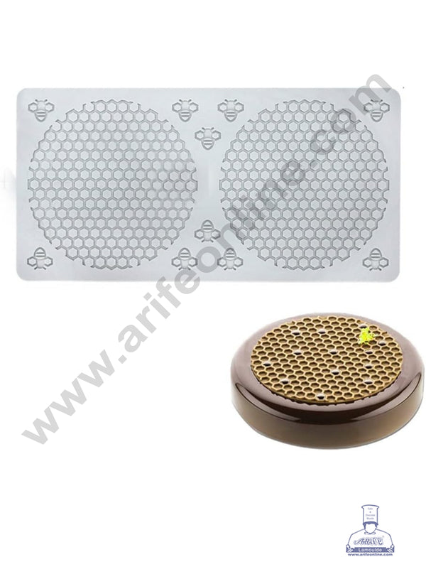 CAKE DECOR™ Dual Circular Honeycomb/Bee Pattern Silicone Mat - LBM973