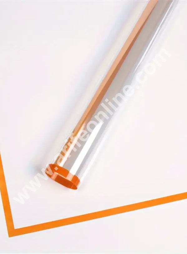 Orange Edge Transparent Korean Wrapping Sheet | Premium Flower Wrapper  - CAKE DECOR™