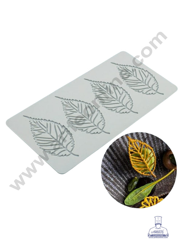 CAKE DECOR™ 4-Cavity Detailed Birch/Elm Leaf Veiner Silicone Mat - LSD-87