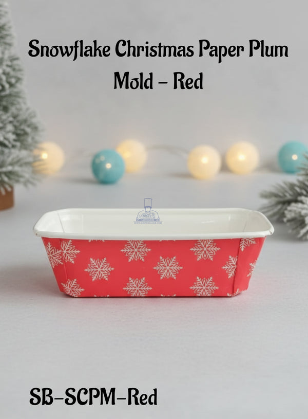 CAKE DECOR™ Snowflake Christmas Paper Plum Mold - Red -10 Piece Pack
