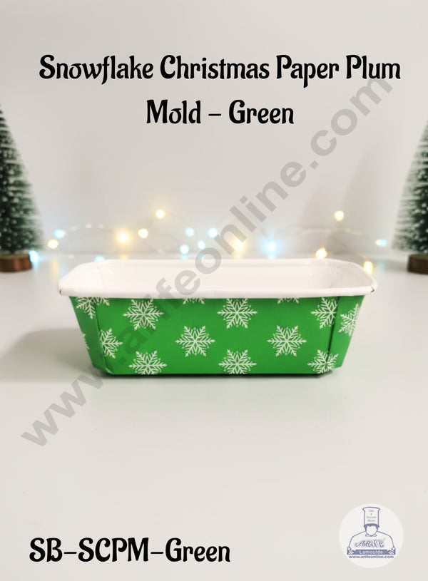 CAKE DECOR™ Snowflake Christmas Paper Plum Mold - Green -10 Piece Pack