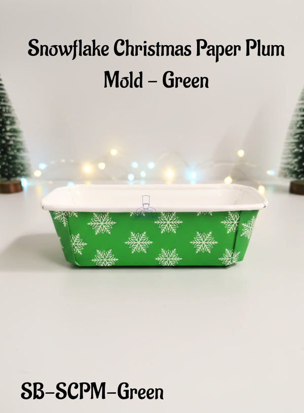 CAKE DECOR™ Snowflake Christmas Paper Plum Mold - Green -10 Piece Pack