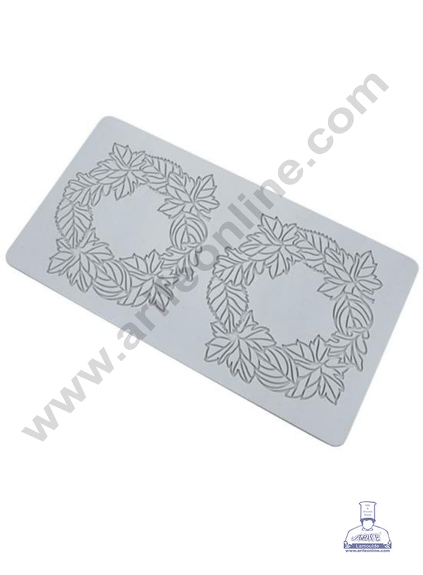 CAKE DECOR™ 2-Cavity Autumn/Fall Leaf Wreath Silicone Fondant Mat - LSD-92
