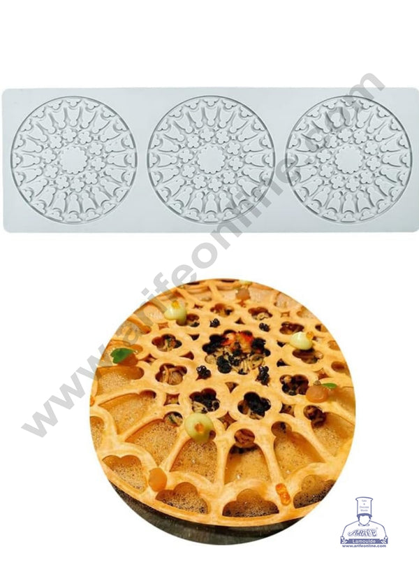 CAKE DECOR™ Triple Round Geometric Doily Pattern Silicone Mat - LSD-96