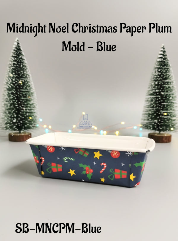CAKE DECOR™ Midnight Noel Christmas Paper Plum Mold - Blue -10 Piece Pack