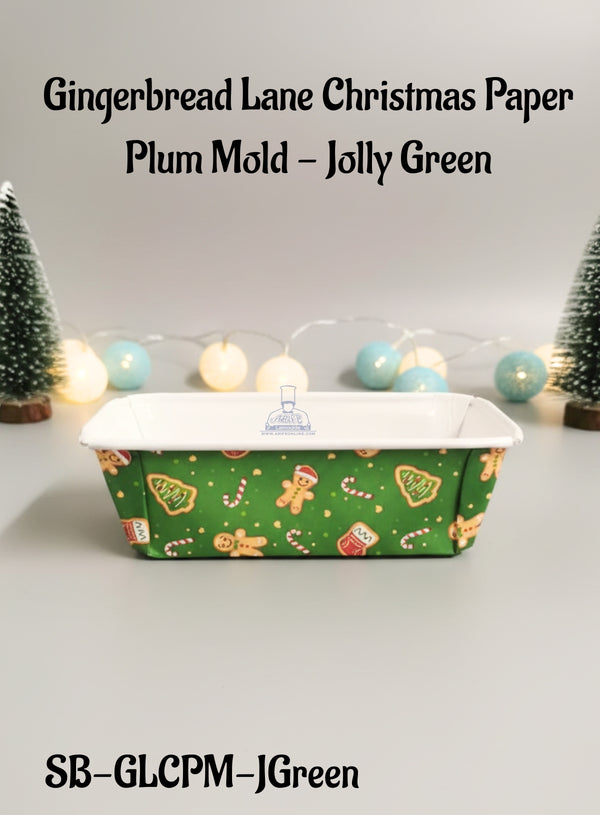 CAKE DECOR™ Gingerbread Lane Christmas Paper Plum Mold - Jolly Green -10 Piece Pack