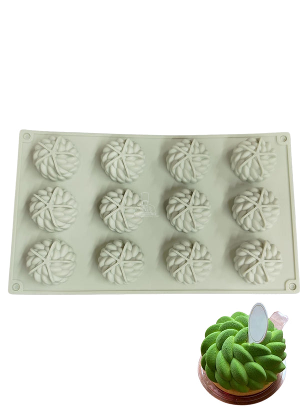 CAKE DECOR™ 12-Cavity 3D Woven/Braided Sphere Silicone Chocolate Mold - G397