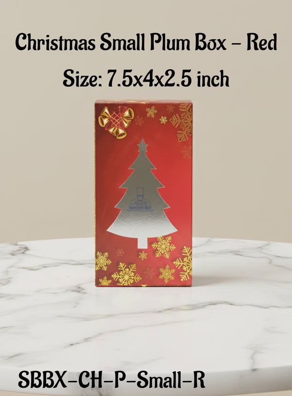 Christmas Small Plum Box - Red | Size: 7.5x4x2.5 inch | 10 Piece Pack - CAKE DECOR™