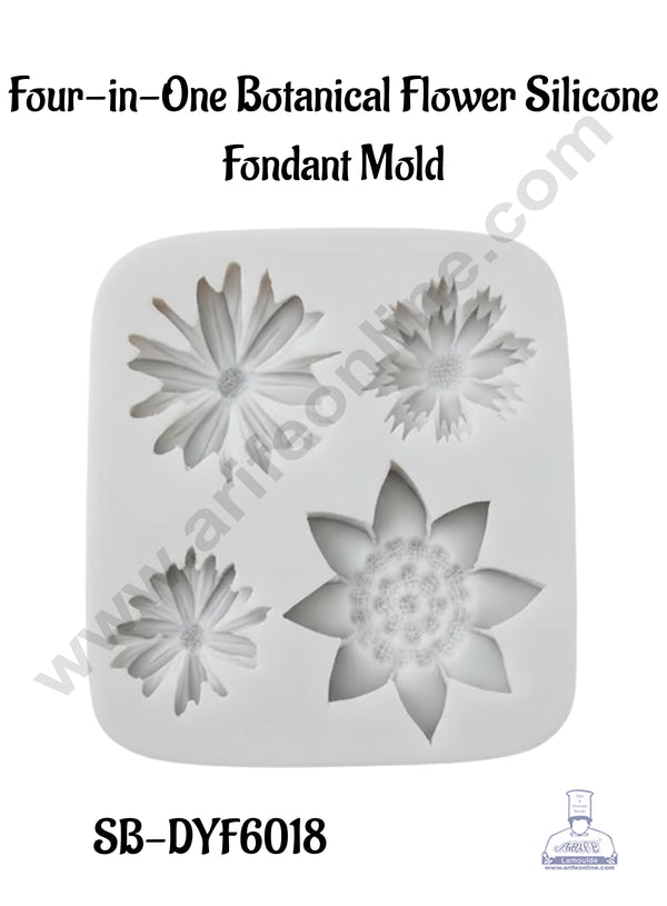 CAKE DECOR™ Four-in-One Botanical Flower Silicone Fondant Mold│SB-DYF6018│