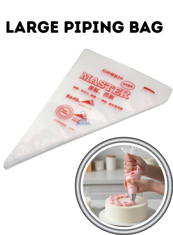 CAKE DECOR™ Food Grade Disposable Icing Piping Bags for Cream Frosting Cakes and Cookies Decoration - Large