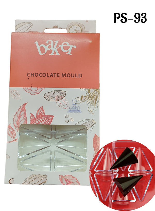 CAKE DECOR™ Small Bakers 14-Cavity Polycarbonate Pyramid Chocolate Mold |SBPS-93|1 Piece|