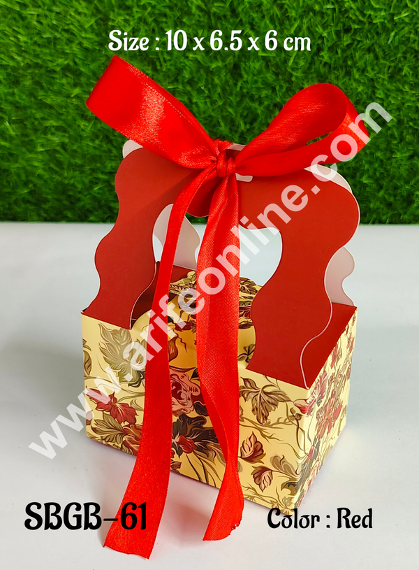 CAKE DECOR™ Goodie Bag For Hampers | Chocolate Box Hamper Box 10 Pcs Pack - Red (SBGB-61)