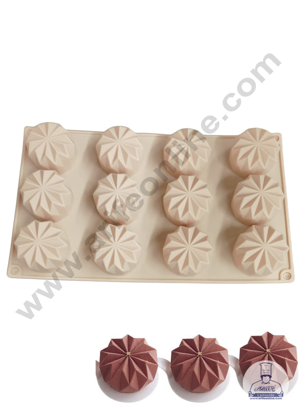 CAKE DECOR™ 12-Cavity Faceted Star Silicone Chocolate Mold - G393