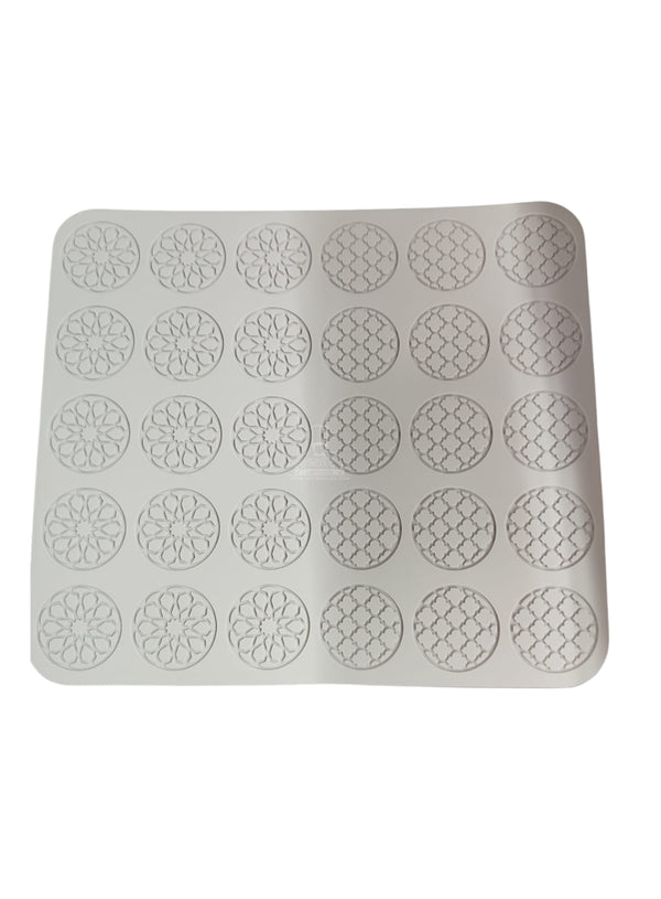 CAKE DECOR™ Mini Round 30-Count Geometric Pattern Silicone Chocolate Mat (LBM-1467)