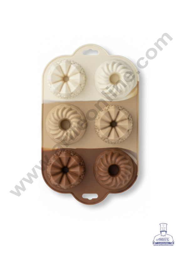 CAKE DECOR™ 6-Cavity Assorted 3D Mini Bundt Silicone Mold - 640-13