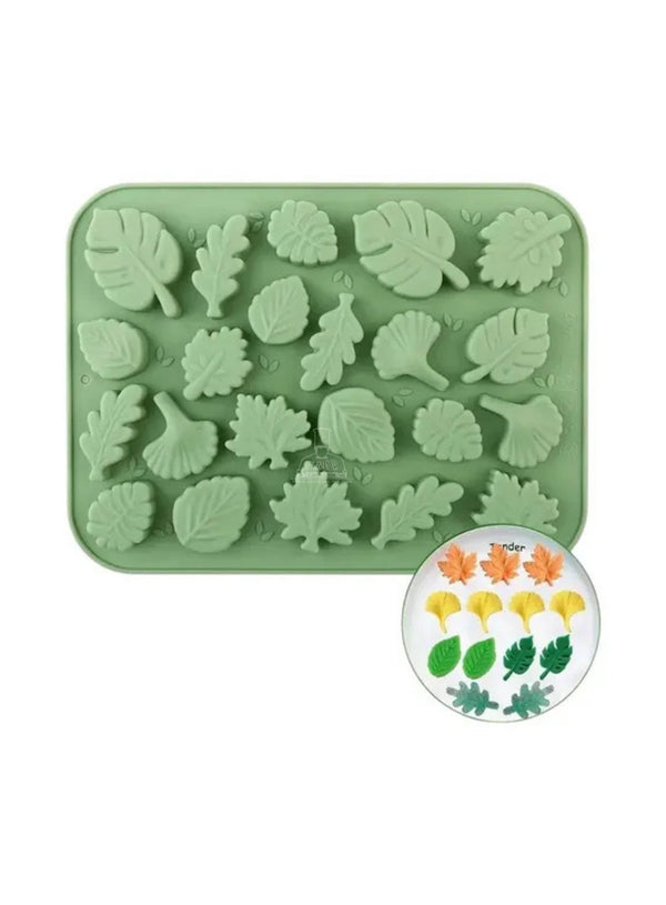 CAKE DECOR™ Multi-Cavity Assorted Botanical Leaf Silicone Chocolate Mold - JSC4012