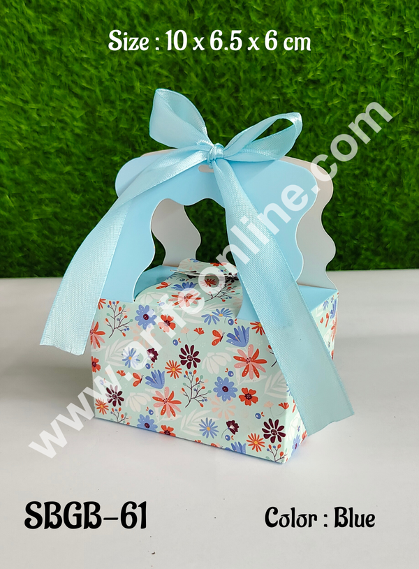 CAKE DECOR™ Goodie Bag For Hampers | Chocolate Box Hamper Box 10 Pcs Pack - Blue (SBGB-61)