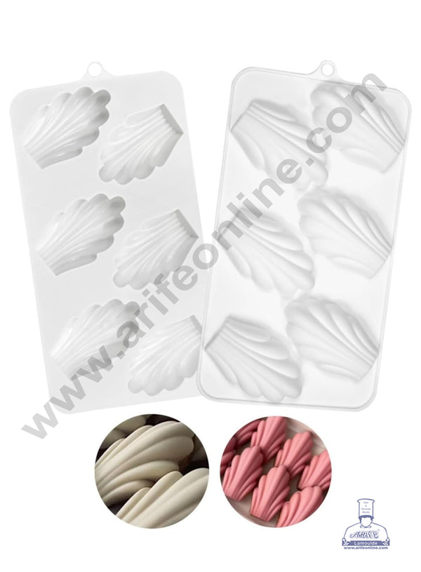 CAKE DECOR™ 6-Cavity Scallop Shell Silicone Chocolate Mold-D1021