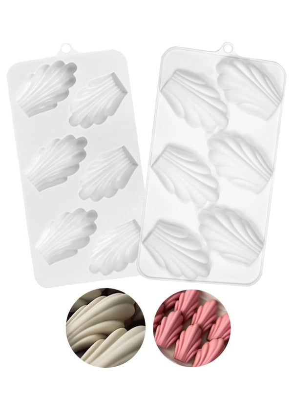 CAKE DECOR™ 6-Cavity Scallop Shell Silicone Chocolate Mold-D1021