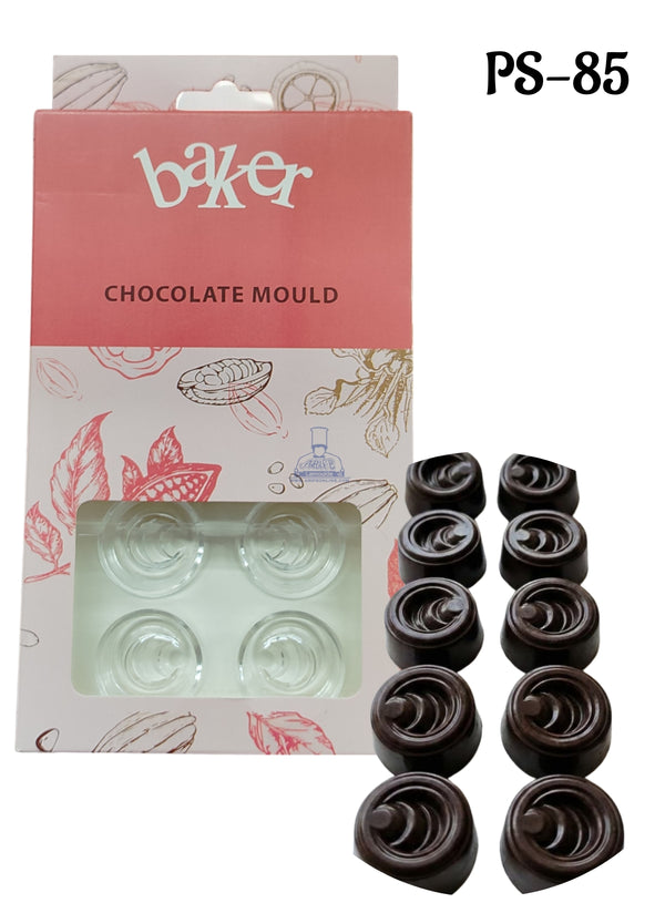 CAKE DECOR™ Small Bakers 10-Cavity Polycarbonate Concentric Ring Chocolate Mold |SBPS-85|1 Piece|