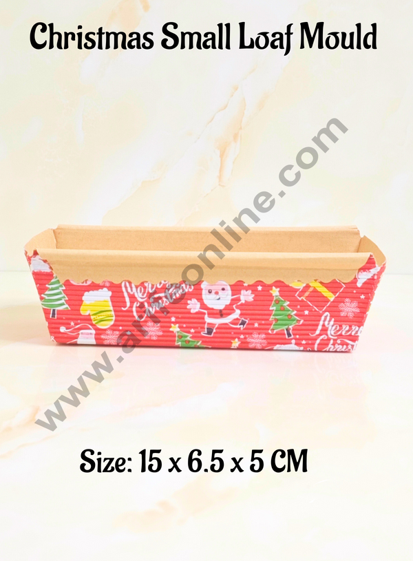 CAKE DECOR™ Christmas Theme Small Loaf  Liner | Bake & Serve Paper Baking Mould ( 150 X 65 X 50)(10 Pc Pack) (Copy)