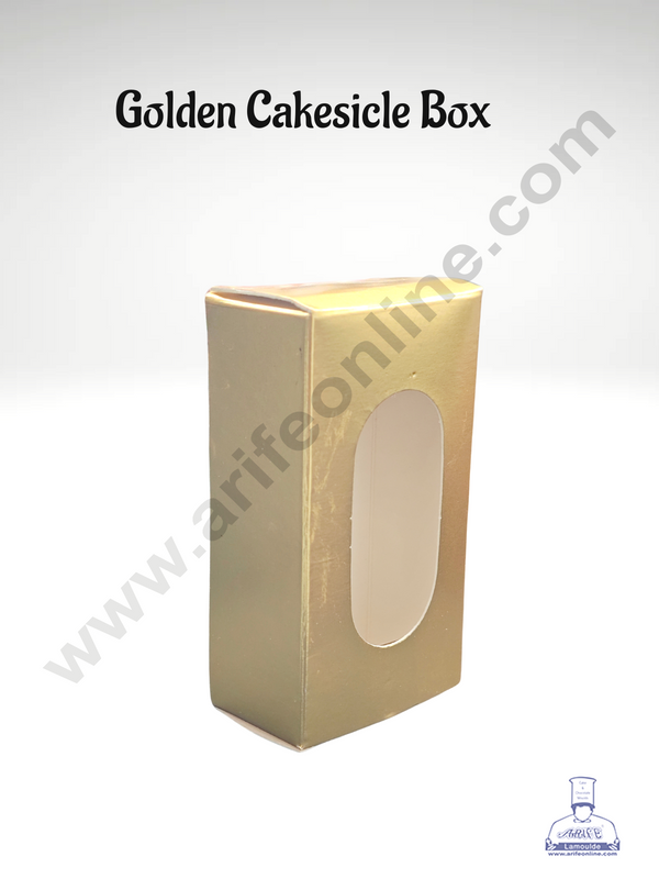 CAKE DECOR™ Golden Cakesicle Box with Clear Window (10 Pc Pack)