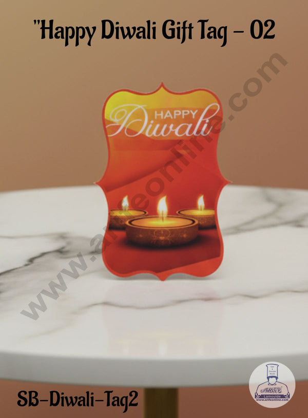 Cake Decor™ "Happy Diwali" Gift Tag 02 | Paper Gift Tags (10pc Pack) | SB-Diwali-Tag2