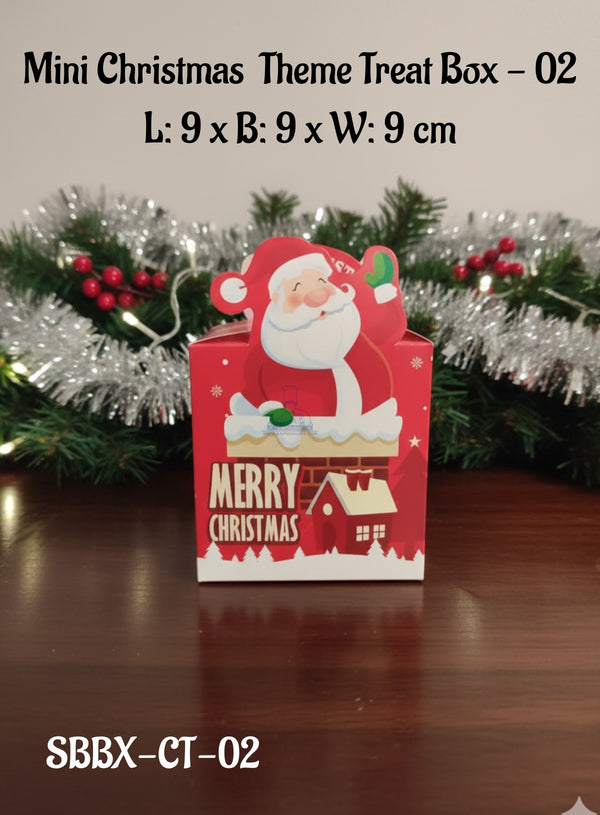 CAKE DECOR™ Mini Christmas Theme Treat Box - 02 | L: 9 x B: 9 x W: 9 cm |Gift Box | Candy Box | Cookies Box | Sweet Treats Box| SBBX-CT-02 (10 Pcs Pack)