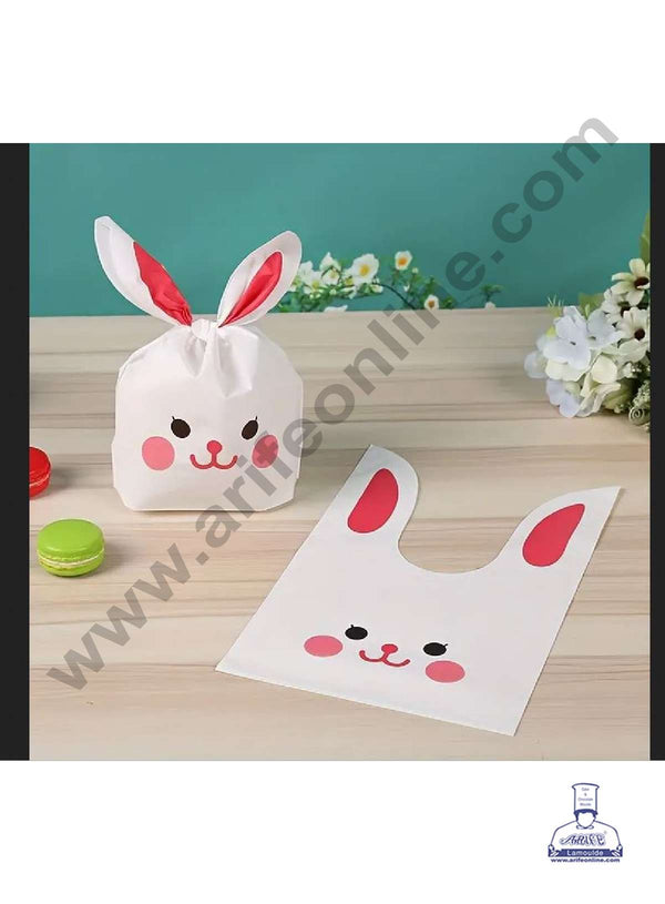 CAKE DECOR™ 10 Pcs Extra Large Rabbit Ear Candy Gift Bags | Cute Plastic Bunny Goodie Bags | Candy Bags for Kids