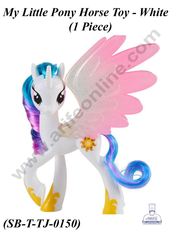 CAKE DECOR™ 1 Piece My Little Pony Horse Toy - White for Cake Topper and Cake (SB-T-TJ-0150)
