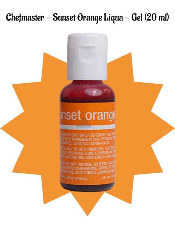 Chefmaster Liqua-Gel Sunset Orange .70 oz Food Color (20 ml)