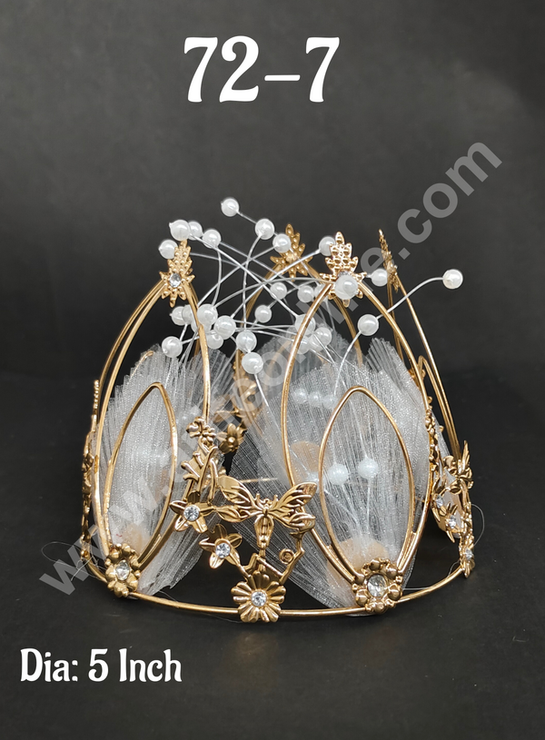 CAKE DECOR™ Birthday Cake Crown Chandelier Design Cake Topper Wedding, Cake Decoration For King, Queen, Prince & Princess Party Wedding Hair Accessories