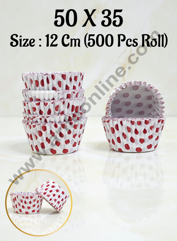 Cake Decor Mini Red Polka Dots Cupcake Liner - 12 cm Baking Cups Cupcake Mold Paper Muffin - 500 pcs Pack